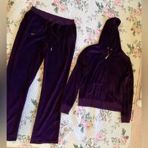 Purple suede pants set size L